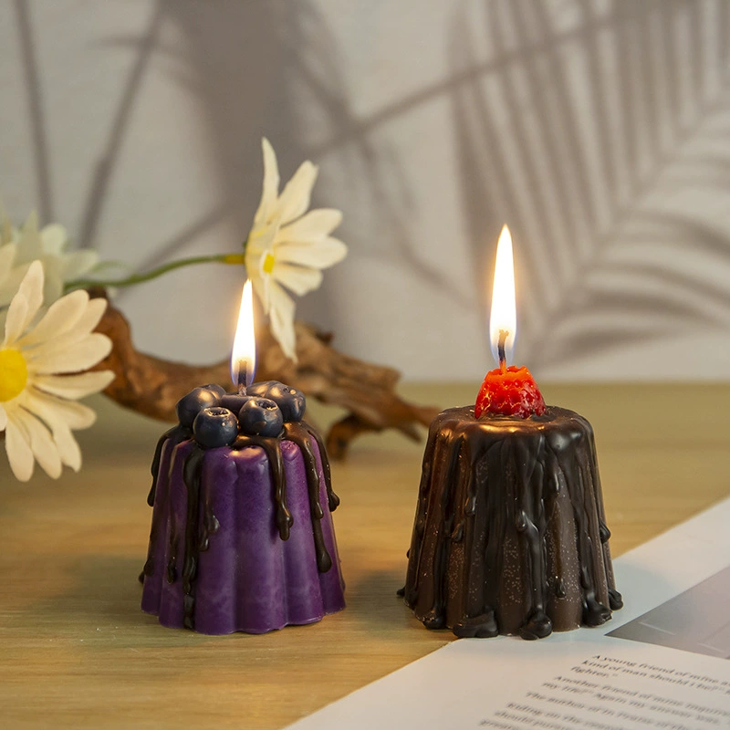 Home Fragrance Blueberry Scented Candle - 1 Stück süße Pudding-Aromatherapie-Kerze, Käse, Heidelbeere,