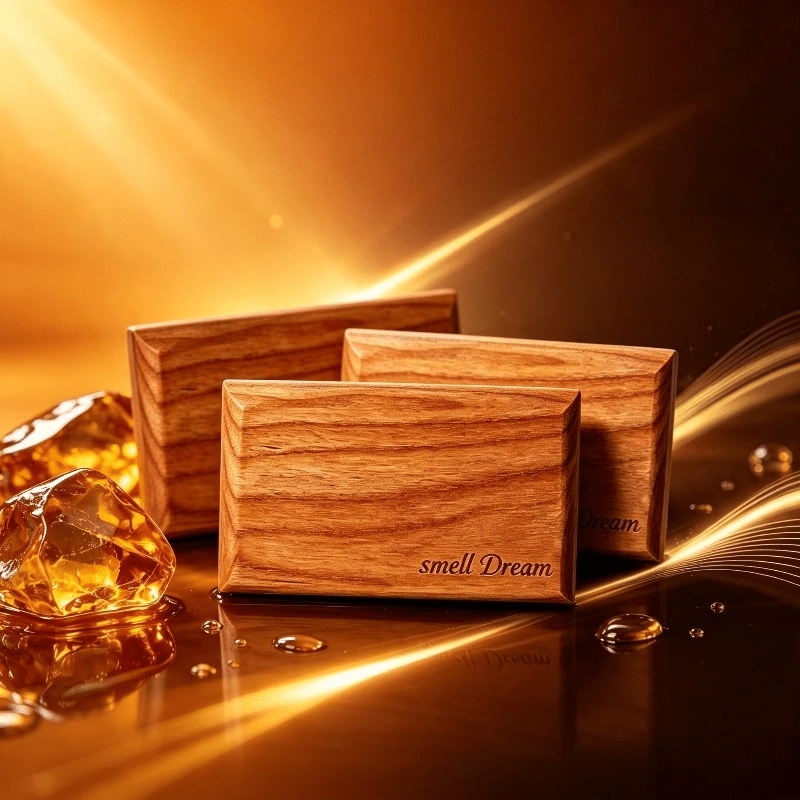 Home Fragrance Aroma Set - Auto-Lufterfrischer, warmes Amberholz-Duftblock-Set, 3 Stück, langanhaltendes,