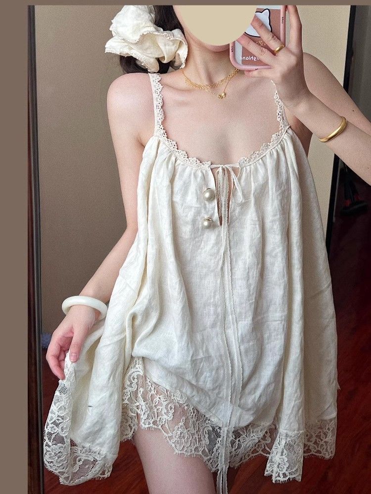 Home Fragrance In French - Großes Camisole-Nachthemd im französischen Stil mit