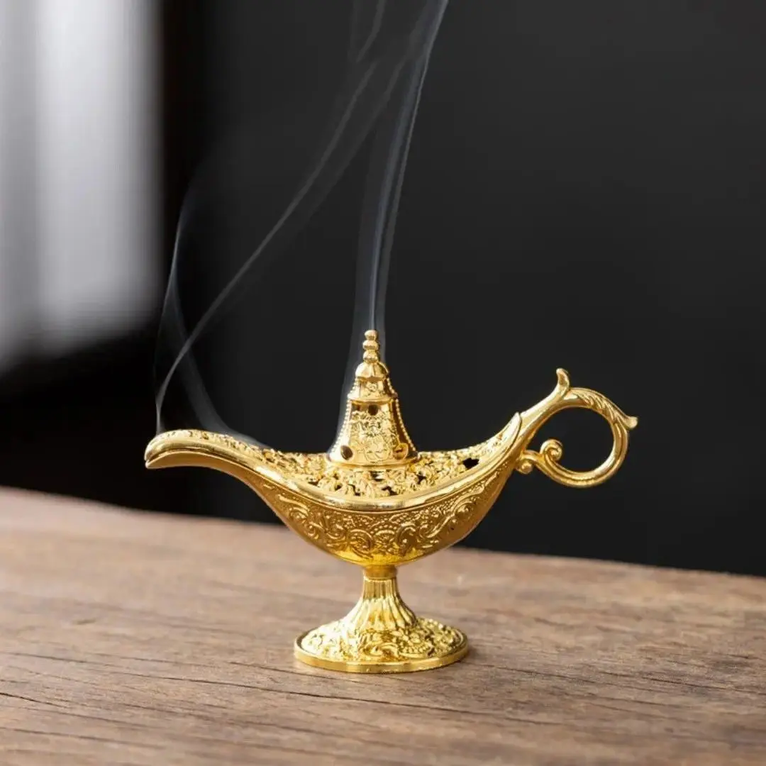 Home Fragrance Incense - Vintage Aladdin-Räuchergefäß mit magischem Lampenofen, Bakhoor-Brenner,