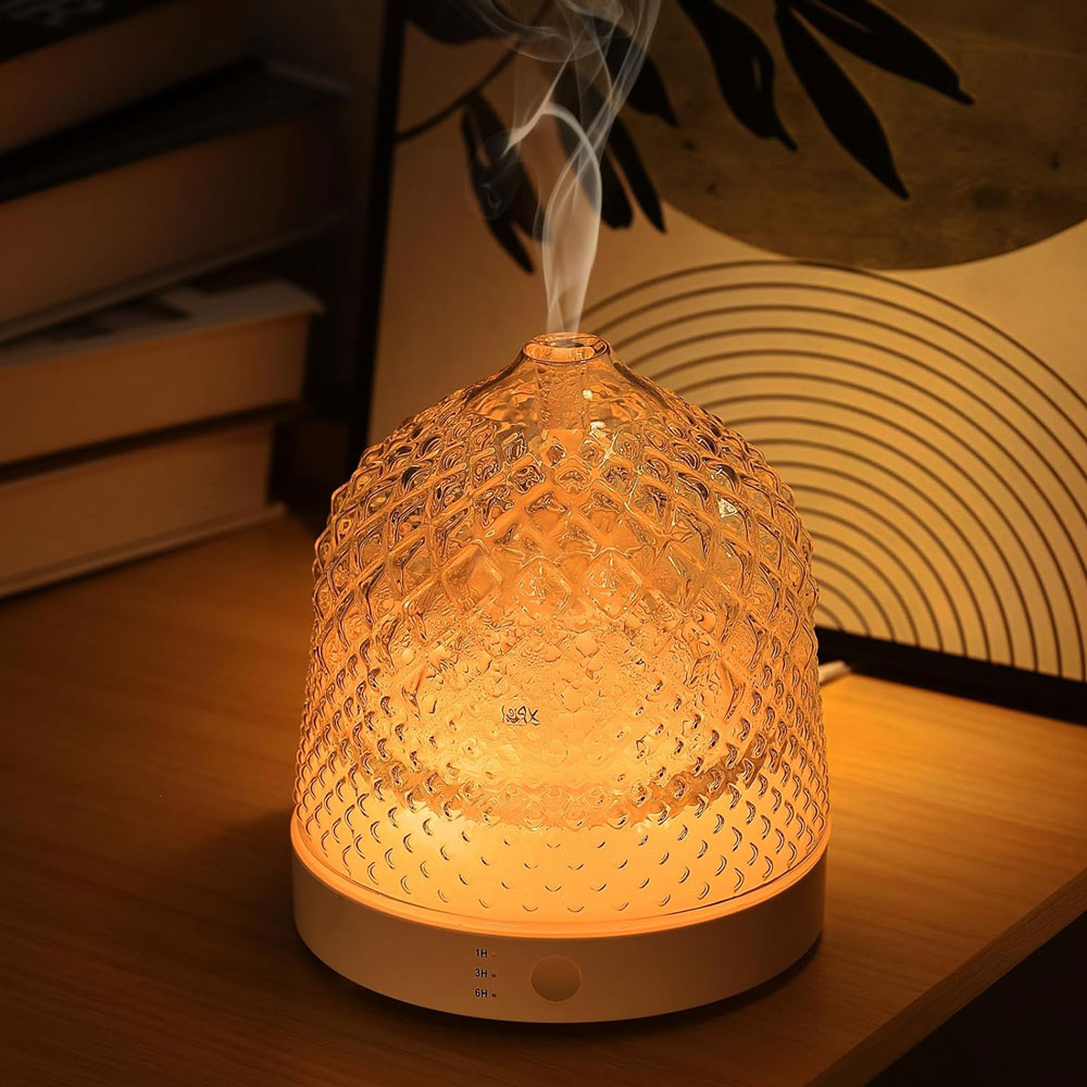 Home Fragrances - Elektrischer Glas-Ultraschall-Aromadiffusor 200ML Hotel-Duftdiffusor mit farbigen