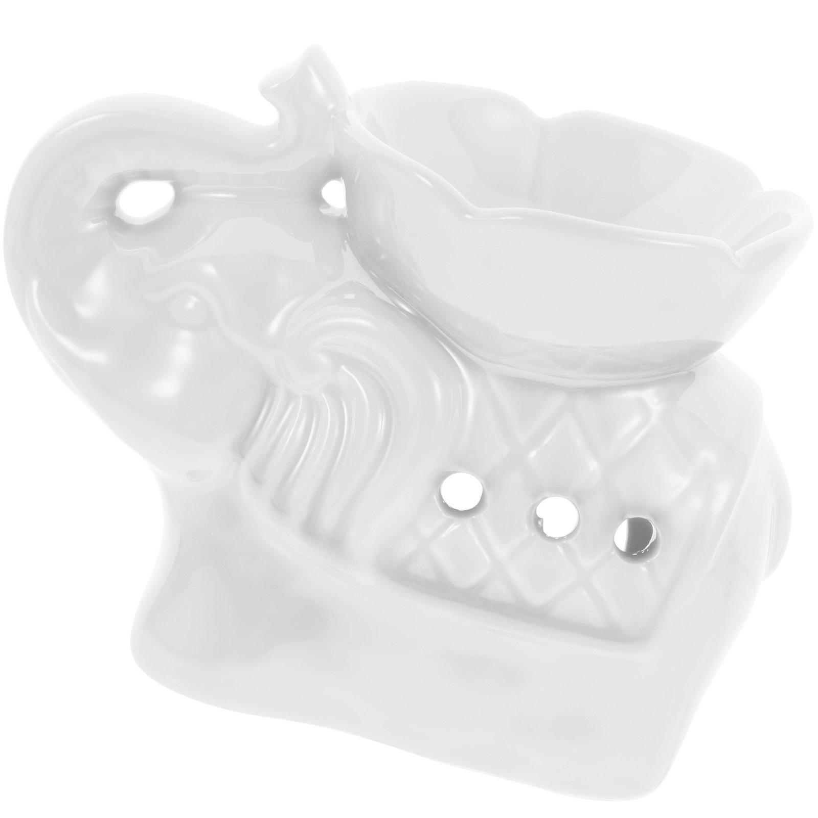 Ceramic Oil Burner - 1 Stück Eleganter Keramik-Elefanten-Duftölbrenner Aromatherapie-Halter Räucherstäbchen-Diffusor