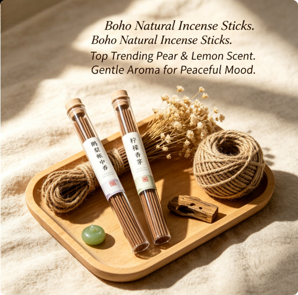 Home Fragrance Aroma Set - Bestseller Natürliches Räucherstäbchen-Set Trendiges Zitronen-Birnen-Aroma Reines