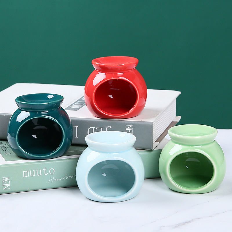 Ceramic Oil Burner - Porzellan-Aromabrenner, ätherisches Öl, Furance, Mini-Kerzenhalter, einfarbig,