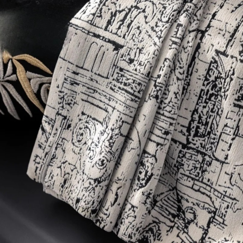 Home Fragrance In French - Französische, kleine, duftende, gewebte Jacquard-Verdunkelungsvorhänge aus